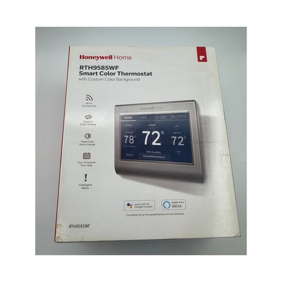 Honeywell RTH9585WF1004 Gray Wi-Fi Smart Color Thermostat Nob - Picture 3 of 7